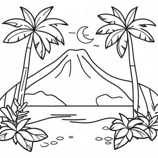 Tropisch Paradijs Kleurplaat | Paradijs kleurplaat