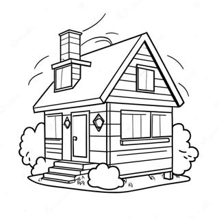 Gezellige tiny house kleurplaat | Tiny House kleurplaat