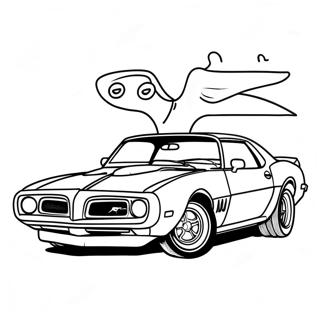 Kleurplaat van een Trans Am klassieke auto | Trans Am kleurplaat