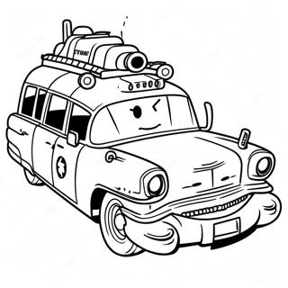 Ghostbusters Ecto 1 Kleurplaat | Ghostbusters Ecto 1 kleurplaat