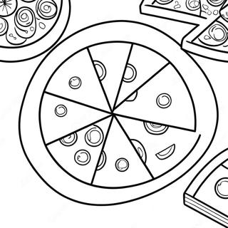 Kleurige Breuk Pizza Slice Kleurplaat | Breuk kleurplaat