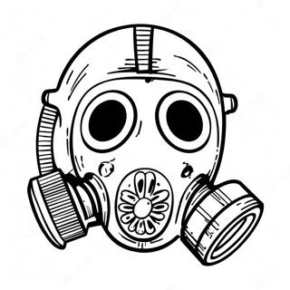 Coole Gasmasker Ontwerp Kleurplaat | Gasmasker kleurplaat