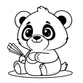 Combo Panda Kleurplaat | Combo Panda kleurplaat