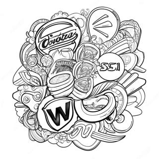 Vintage Logo's Kleurplaat | Logo's kleurplaat