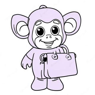 Tinky Winky met Zijn Paarse Tas Kleurplaat | Teletubbies kleurplaat