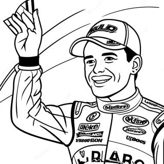 Kyle Larson in de Overwinningsstraat Kleurplaat | Kyle Larson kleurplaat