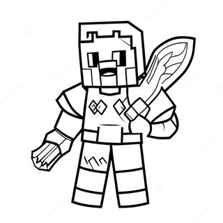 Minecraft Warden Kleurplaat | Minecraft Warden kleurplaat