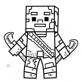 Eng Minecraft Warden Kleurplaat | Minecraft Warden kleurplaat