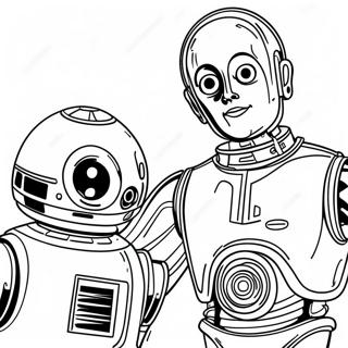 C3PO met R2-D2 Kleurplaat | C3PO kleurplaat