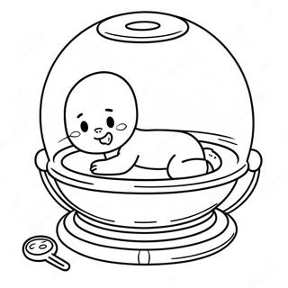 Schattige NICU Baby in Incubator Kleurplaat | NICU kleurplaat