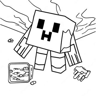 Minecraft Ghast zwevend in de lucht kleurplaat | Minecraft Ghast kleurplaat