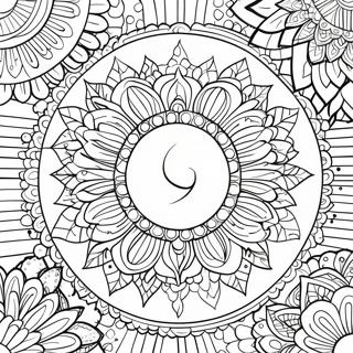 Boho Maan Mandala Kleurplaat | Maans Boho kleurplaat