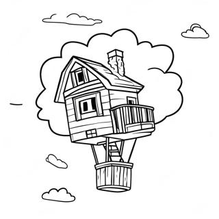 Up House Vlotend in de Lucht Kleurplaat | Boven kleurplaat