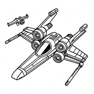 X-Wing Starfighter Kleurplaat | X-Wing kleurplaat