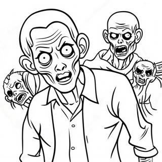 Zombies Kleurplaat | Zombies kleurplaat