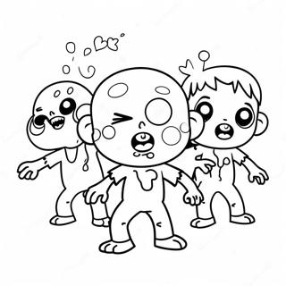 Schattige Cartoon Zombies Kleurplaat | Zombies kleurplaat
