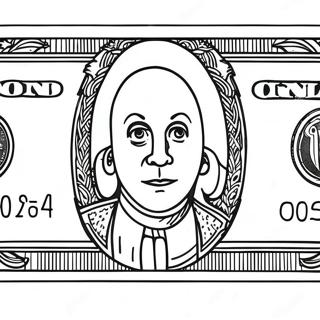 Grappige Dollarbil Kleurplaat | Dollarbiljet kleurplaat