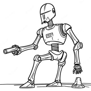 Strijd Droid in Actie Kleurplaat | Strijd Droid kleurplaat