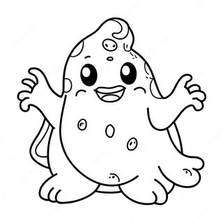 Schattige Slimer Geest Kleurplaat | Slimer kleurplaat
