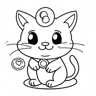 Schattige Meowth met een Munt Kleurplaat | Meowth kleurplaat
