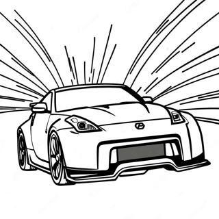 350z Raceauto in Beweging Kleurplaat | 350z kleurplaat