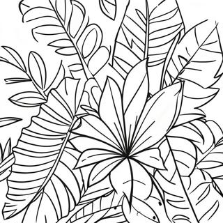 Tropische Bladeren Kleurplaat | Botanisch kleurplaat