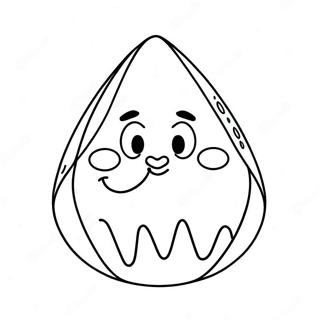 Schattige Hershey Kiss met Glimlachend Gezicht Kleurplaat | Hershey Kus kleurplaat