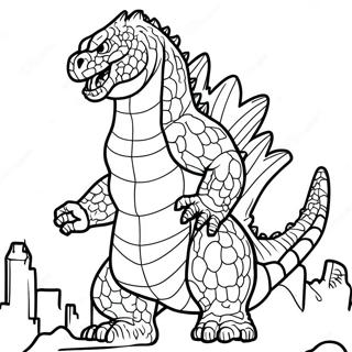 Godzilla Kleurplaat | Godzilla kleurplaat