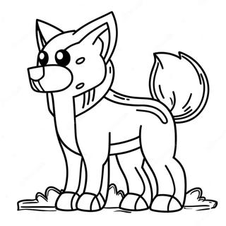 Minecraft Wolf Kleurplaat | Minecraft Wolf kleurplaat