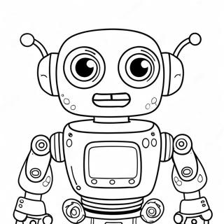 Geeky Robot Kleurplaat | Nerdy kleurplaat