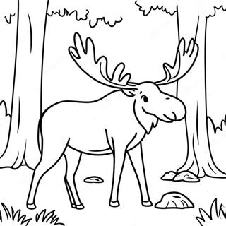 Majestueuze Eland in het Bos Kleurplaat | Elk kleurplaat