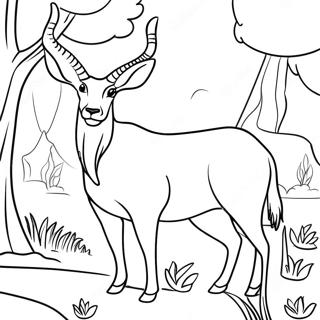 Gracieuse Antilope in het Wild Kleurplaat | Antilope kleurplaat
