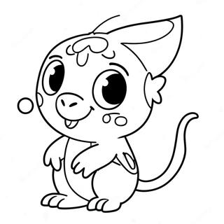 Schattige Sobble met Grote Ogen Kleurplaat | Sobble kleurplaat
