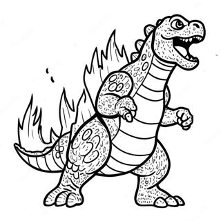 Godzilla Brullend Kleurplaat | Godzilla kleurplaat