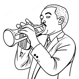 Jazz Trompettist Kleurplaat | Trompet kleurplaat