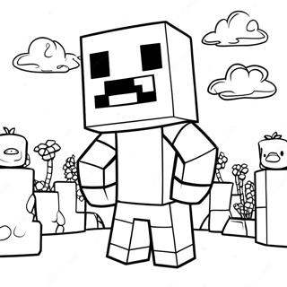 Minecraft Piglin Kleurplaat | Minecraft Piglin kleurplaat