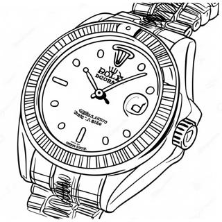 Luxe Rolex Horloge Kleurplaat | Rolex kleurplaat