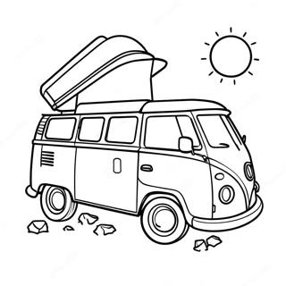 Camper Van Kleurplaat | Camper kleurplaat