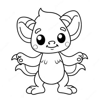Schattige Cartoon Demon Kleurplaat | Demon kleurplaat