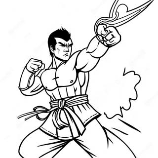 Kazuya Mishima in Gevecht Kleurplaat | Tekken kleurplaat
