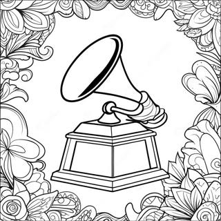 Kleurige Grammy Trofee Kleurplaat | Grammy kleurplaat