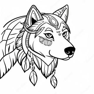 Wolf Native American Kleurplaat | Wolf Native American kleurplaat