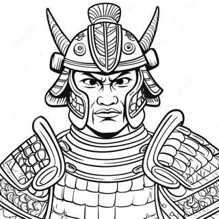 Traditionele Samurai Harnas Kleurplaat | Samurai kleurplaat