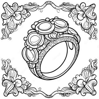 Elegante Trouwring Kleurplaat | Ring kleurplaat