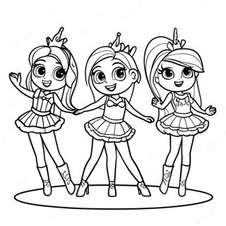 Dazzlings optreden op het podium kleurplaat | De Dazzlings kleurplaat