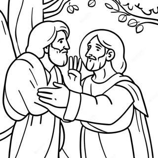 Zacharias Ontmoet Jezus Kleurplaat | Zacchaeus kleurplaat