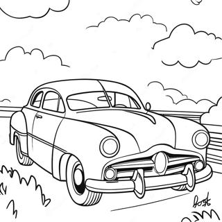 Doc Hudson Klassieke Auto Kleurplaat | Doc Hudson kleurplaat