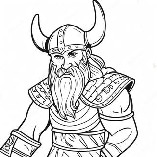 Viking Krijger Kleurplaat | Viking kleurplaat