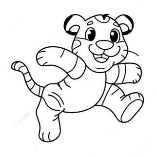 Speelse Tigger Springen Kleurplaat | Tigger kleurplaat
