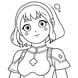 Uraraka in Held Kostuum Kleurplaat | Uraraka kleurplaat